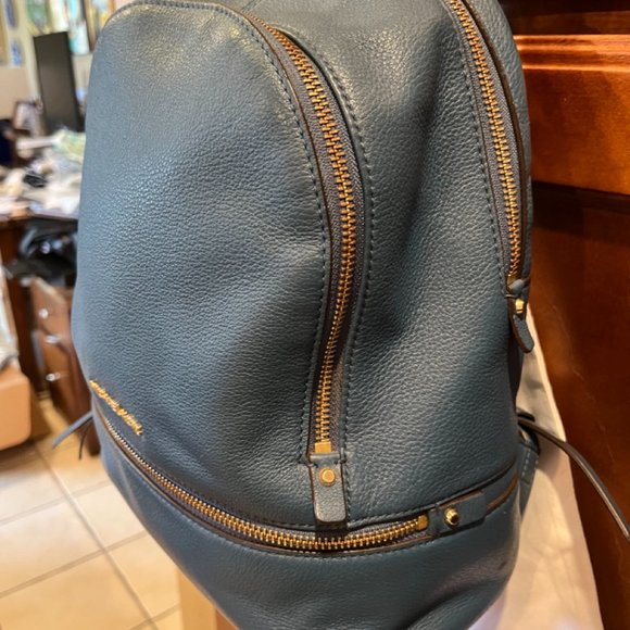 Michael Kors Rhea Backpack, Blue, EUC - Picture 2 of 9